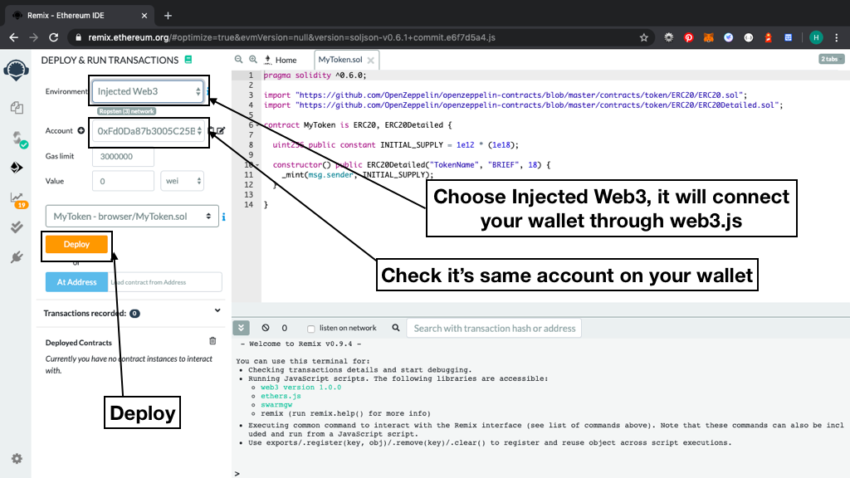 token contract address ethereum